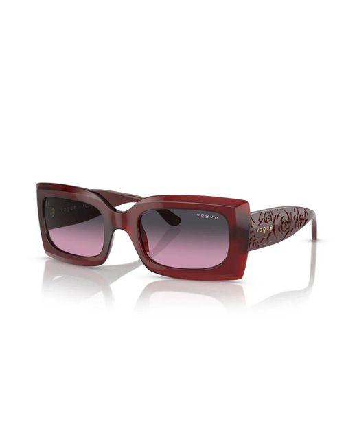 Vogue Purple Mutige rote sonnenbrille mit blumenarmen