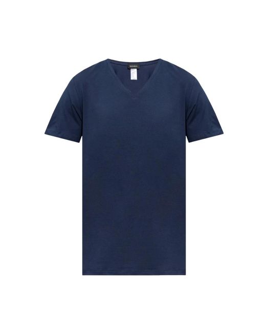 Hanro Tops ,Blauw ,Katoen Katoenen T-Shirt in het Blue voor heren