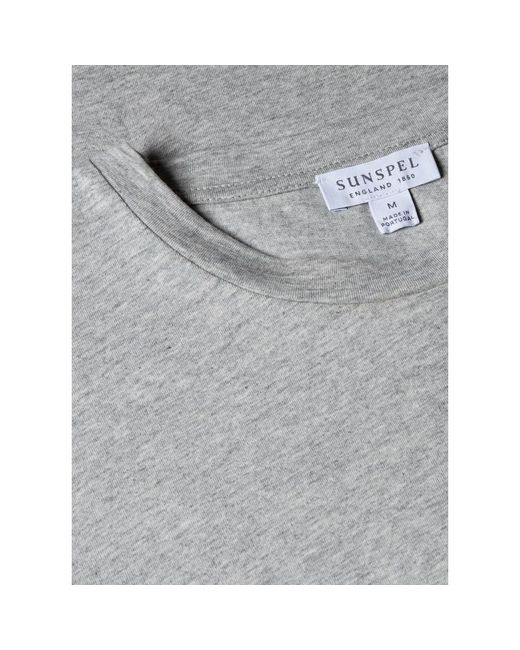 Sunspel Tops ,Grijs ,Katoen Riviera Tee in het White voor heren