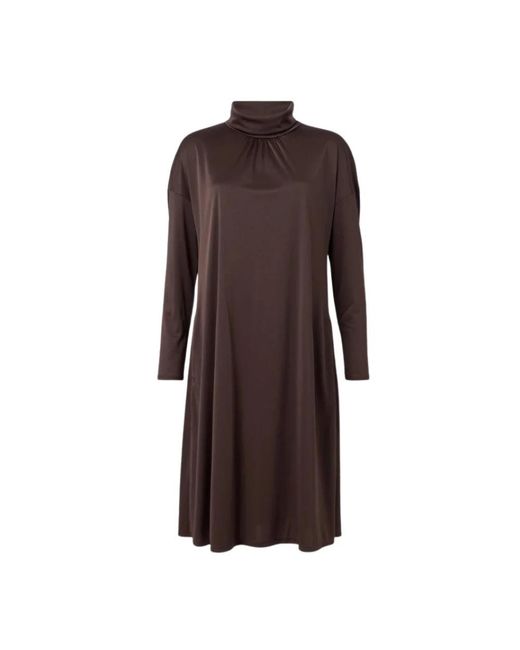 Max Mara Kleedjes ,Bruin ,Katoen Midi Jurk Voor Overdag in het Brown