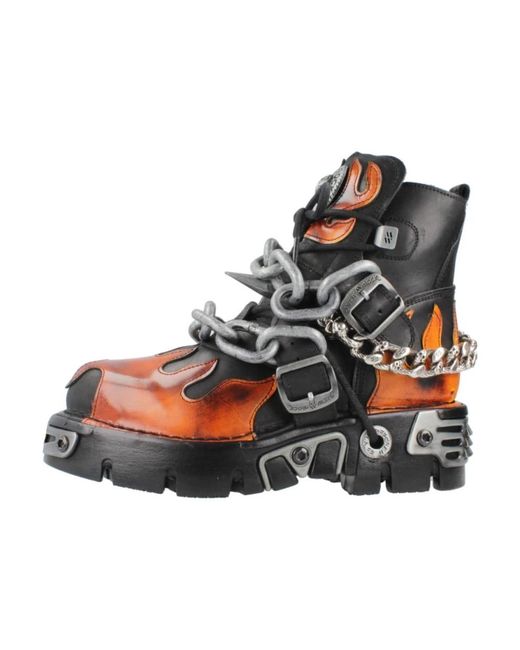 Lace-Up Boots New Rock de color Brown
