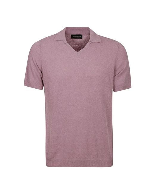 Roberto Collina Purple Polo Shirts for men