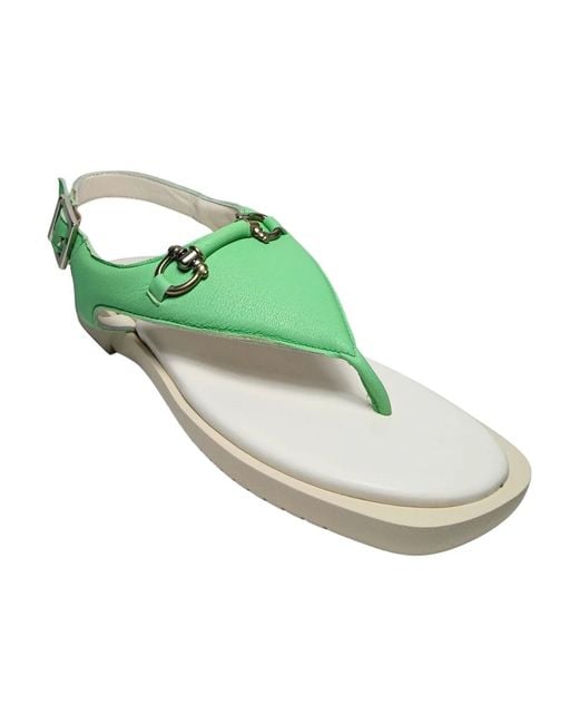 Flat Sandals Pollini en coloris Green