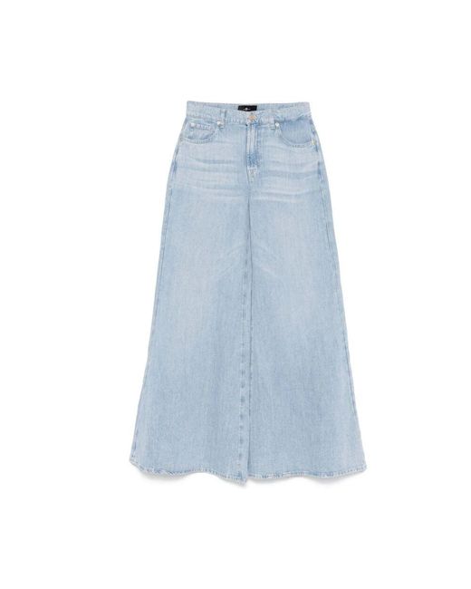 7 For All Mankind Blue Hellblaue klassische fünf-taschen-jeans 7 for all kind