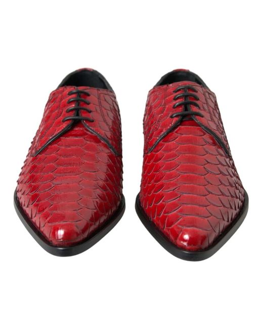 Dolce & Gabbana Red Laced Shoes for men