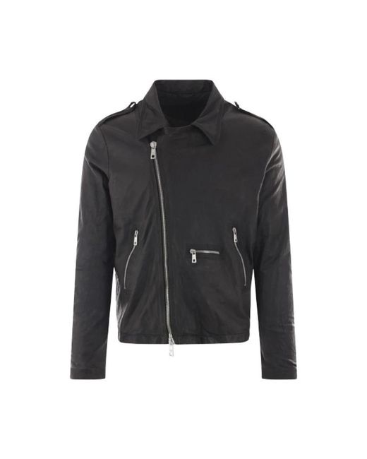 Giorgio Brato Black Leather Jackets for men