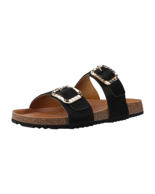 Geox Schoenen ,Zwart ,Nieuwe Brionia Slippers in het Black