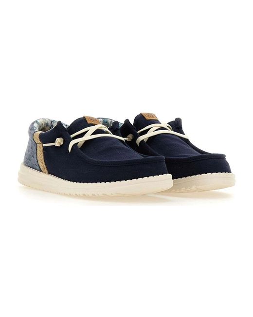 HeyDude Blue Laced Shoes for men