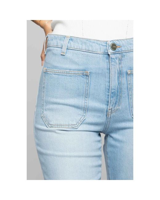 Kocca Blue Ausgestellte high-waisted jeans mit vordertaschen