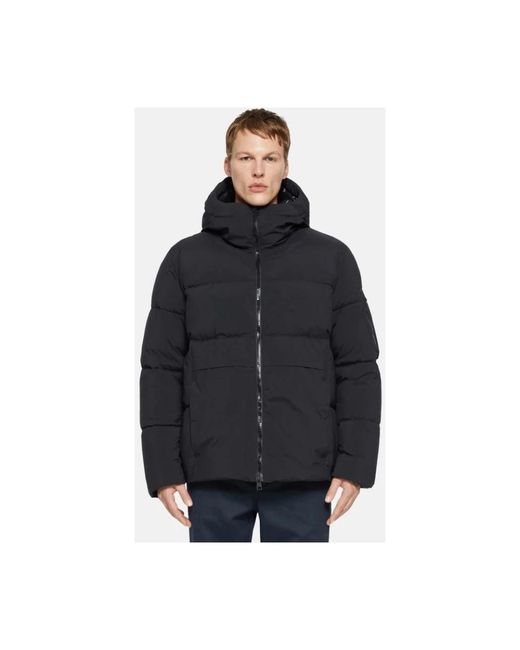 Dondup Jassen ,Zwart ,Nylon Reguliere Popeline En Nylon Pufferjas in het Black voor heren