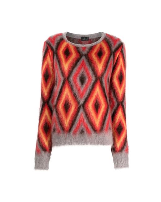 Round-Neck Knitwear di Etro in Red