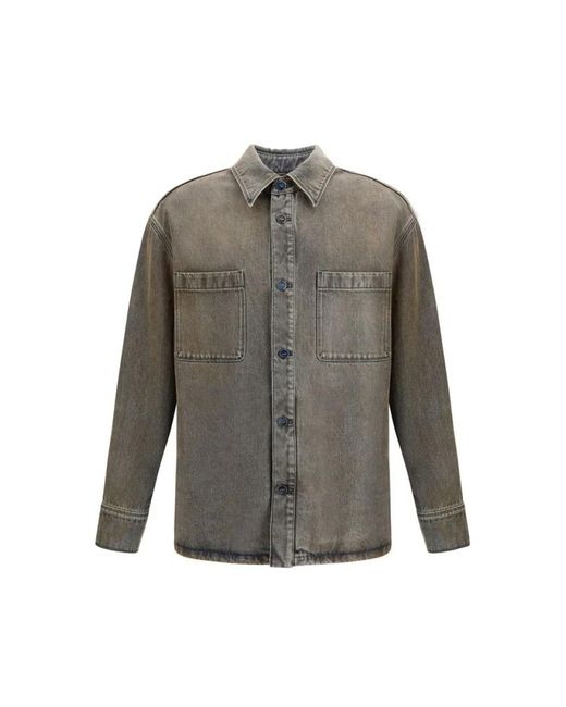 Fendi Overhemden ,Grijs ,Denim Overdyed Denim Shirt in het Gray voor heren