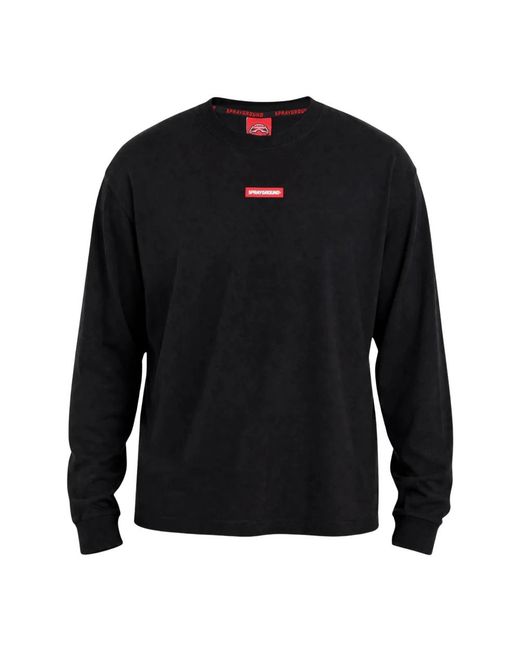 Sprayground Black Long Sleeve T-Shirts for men