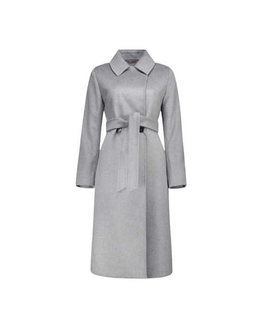 Max Mara Gray Belted Coats