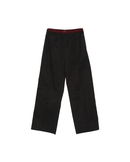 Plan C Black Straight Trousers