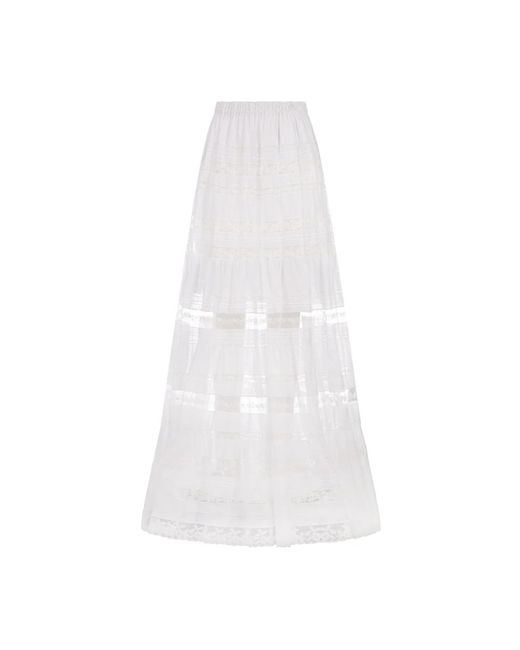 Falda larga de encaje blanco Ermanno Scervino de color White