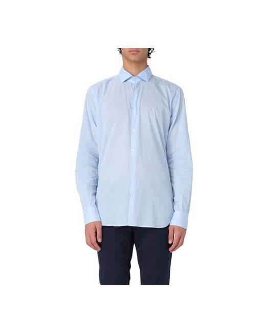 Brooksfield Klassisches Weißes Baumwollhemd Regular Fit in Blue für Herren