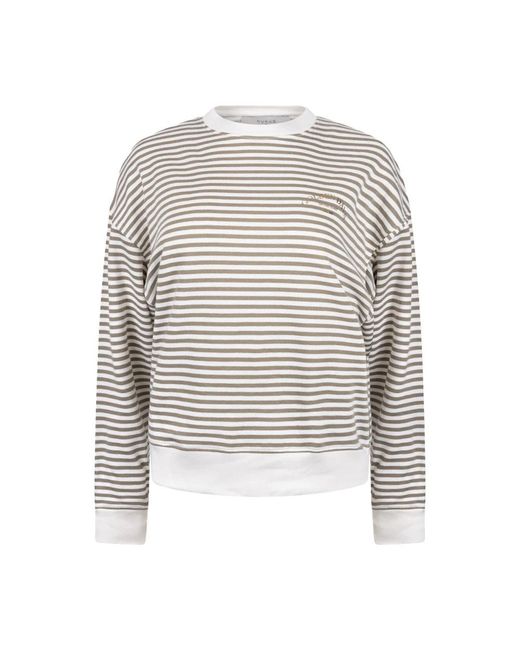 Nukus Patty Pullover Stripe in het White