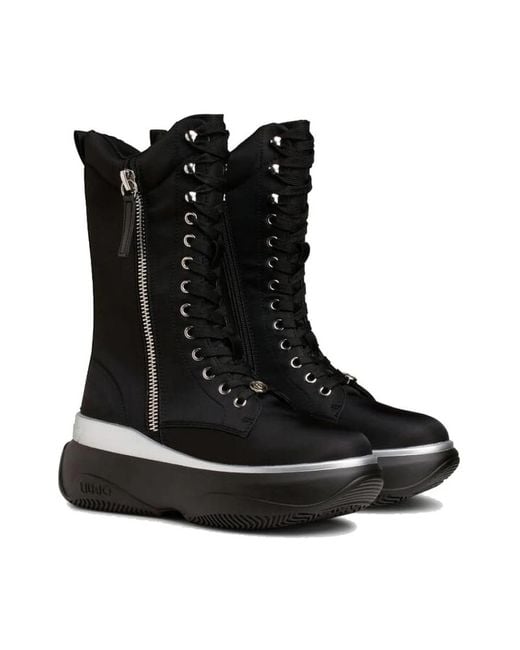Liu Jo Black Lace-Up Boots