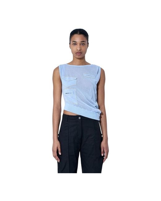 Kiko Kostadinov Blue Sleeveless Tops