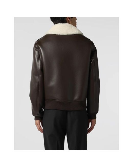 Philipp Plein Eco Shearling Aviator Jacket in het Brown voor heren