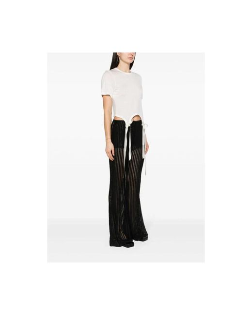 Simone Rocha Stijlvolle Top Met Strikdetails En Korte Mouwen in het White