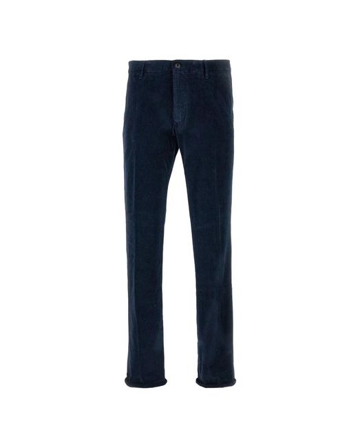 Incotex Blue Straight Trousers for men