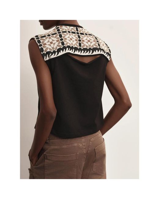 Akep Brown Sleeveless Tops