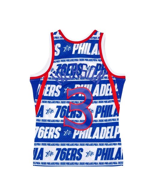 Mitchell & Ness Fitness ,Veelkleurig ,Polyester Nba Teamwrap Swingman Jersey Allen Iverson in het Blue voor heren
