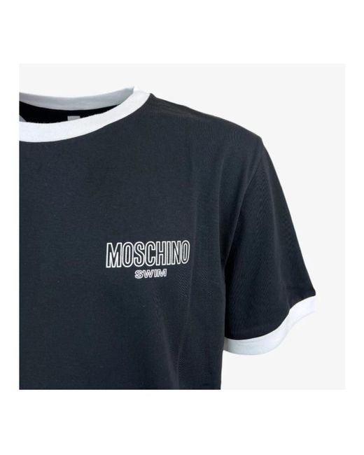 Moschino Herren Schwimm T-Shirt Schwarz Fantasie in Blue für Herren