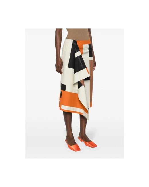 Fendi Orange Midi skirts