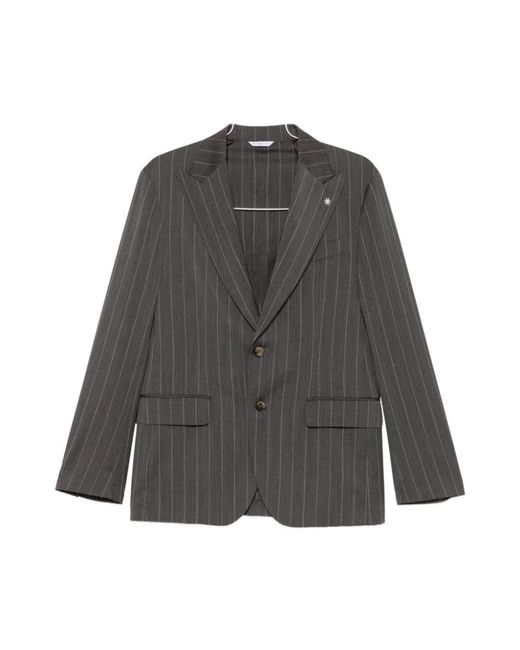 Manuel Ritz Gray Single Breasted Suits for men