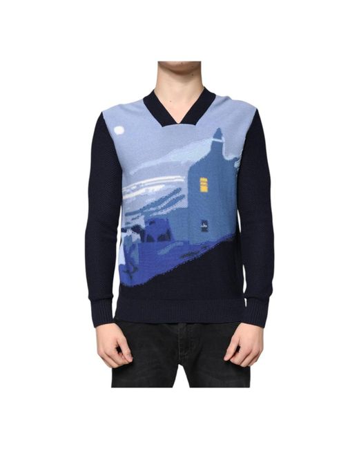 V-Neck Knitwear di Ballantyne in Blue da Uomo