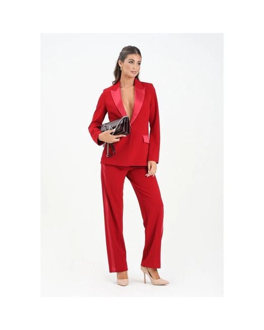 ViCOLO Red Straight Trousers