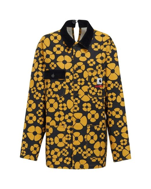 Marni Yellow X Carhartt Floral-print Coat for men