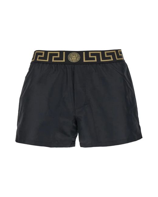 Versace Badmode ,Zwart ,Polyester Iconische Greca Strandkleding in het Black voor heren