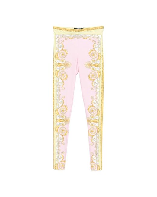 Versace Broeken ,Veelkleurig ,Leggings Met Print in het Pink