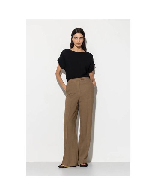 Luisa Cerano Brown Wide Trousers
