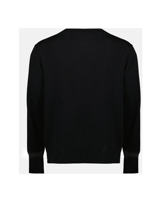 Officine Generale Black Round-Neck Knitwear for men