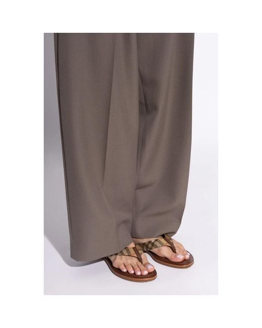Burberry Brown Flip Flops