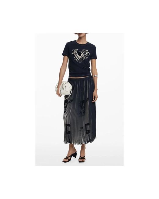 Midi Skirts Desigual de color Black