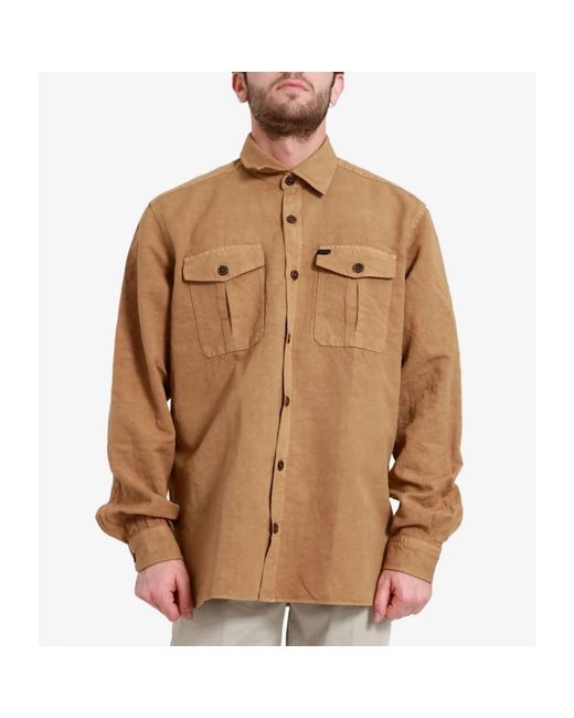 Fay Overhemden ,Bruin ,Katoen Oxford Shirt in het Brown voor heren