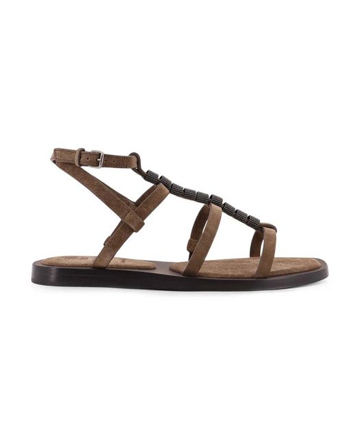 Brunello Cucinelli Brown Flat Sandals