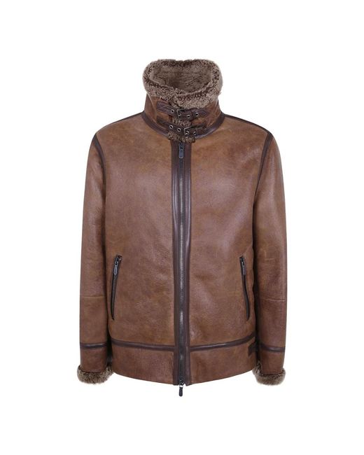 Leather Jackets Brunello Cucinelli de hombre de color Brown