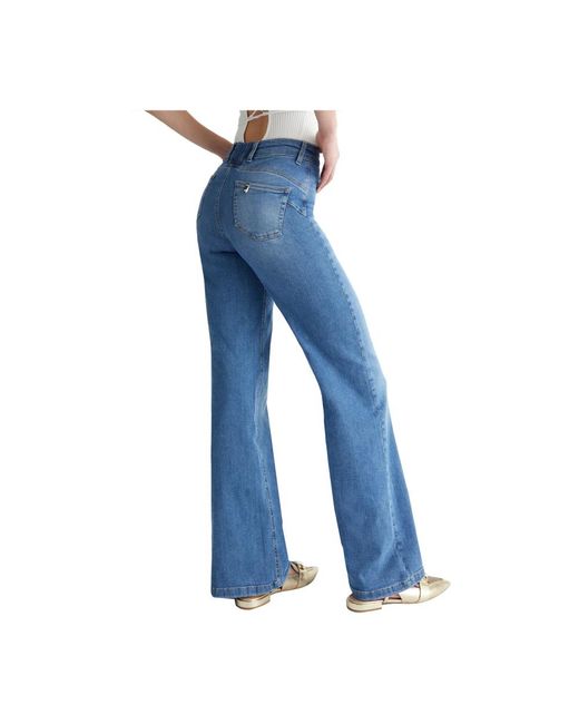 Liu Jo Jeans ,Blauw ,Denim Blauwe Denim Flare Jeans in het Blue