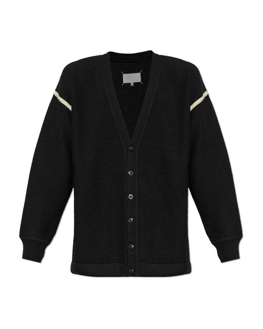 Maison Margiela Truien & Vesten ,Zwart ,Wol Vest Met Patches Op De Mouwen in het Black voor heren