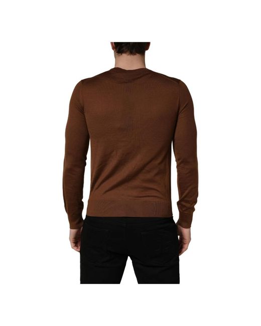 Dolce & Gabbana Brown Cashmere Knitwear for men