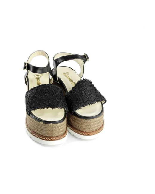 Espadrilles Schoenen ,Zwart ,Wedges in het Black
