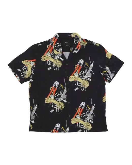 Huf Short Sleeve Shirts in het Black voor heren