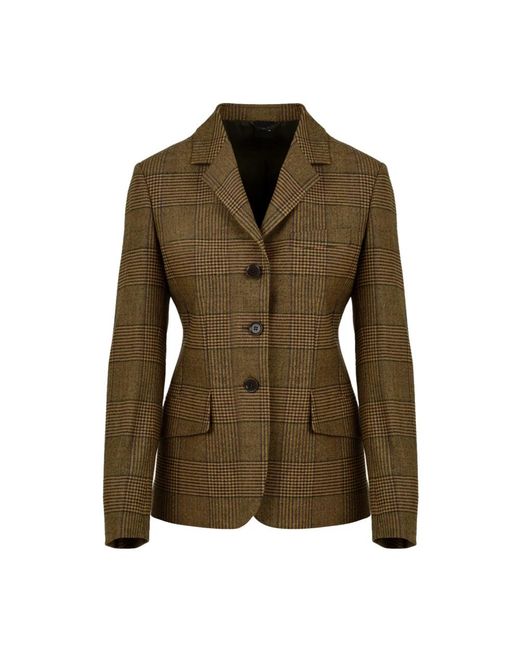 Aspesi Jassen ,Geel ,Tessuto Loro Piano Blazer in het Green